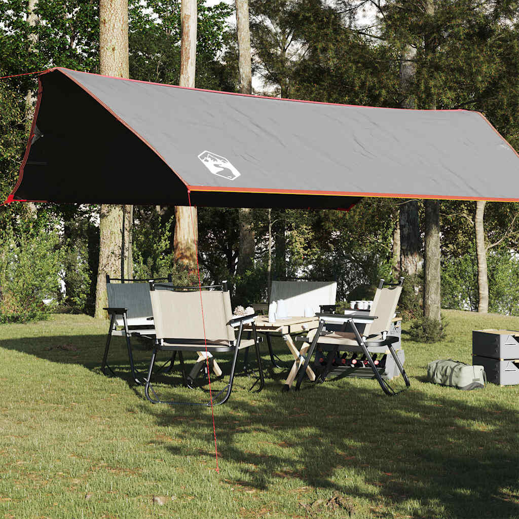 Plandeka kempingowa VidaXL 500 x 294 cm wodoodporna szara i pomarańczowa