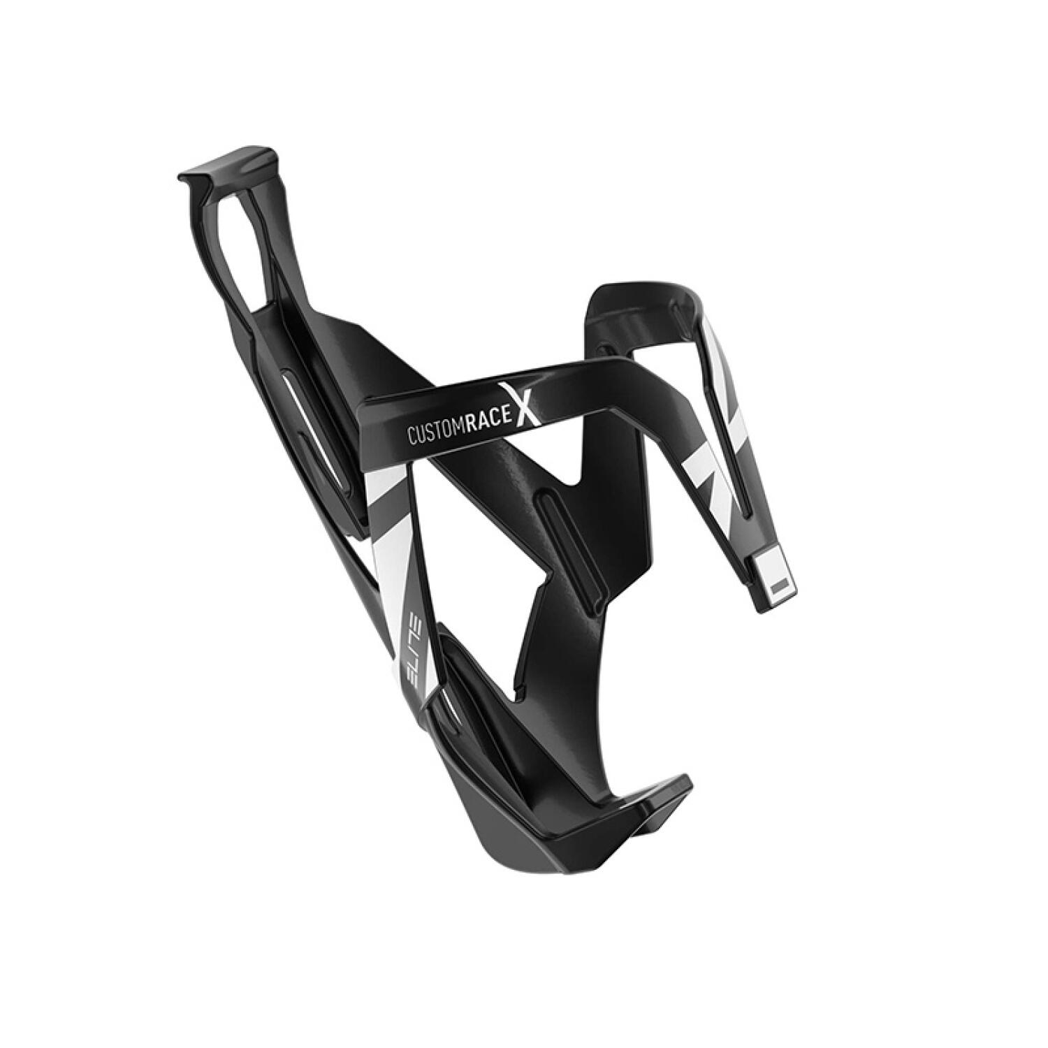 Elite Custom Race X koszyk na bidon błyszczący czarny/biały
