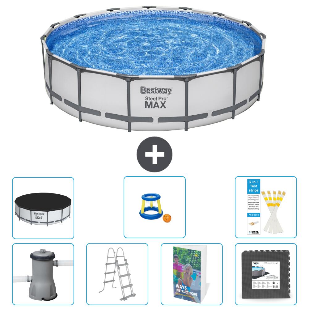 BESTWAY Basen Steel Pro MAX Okrągły - 457x122 cm - 8-częściowy S525