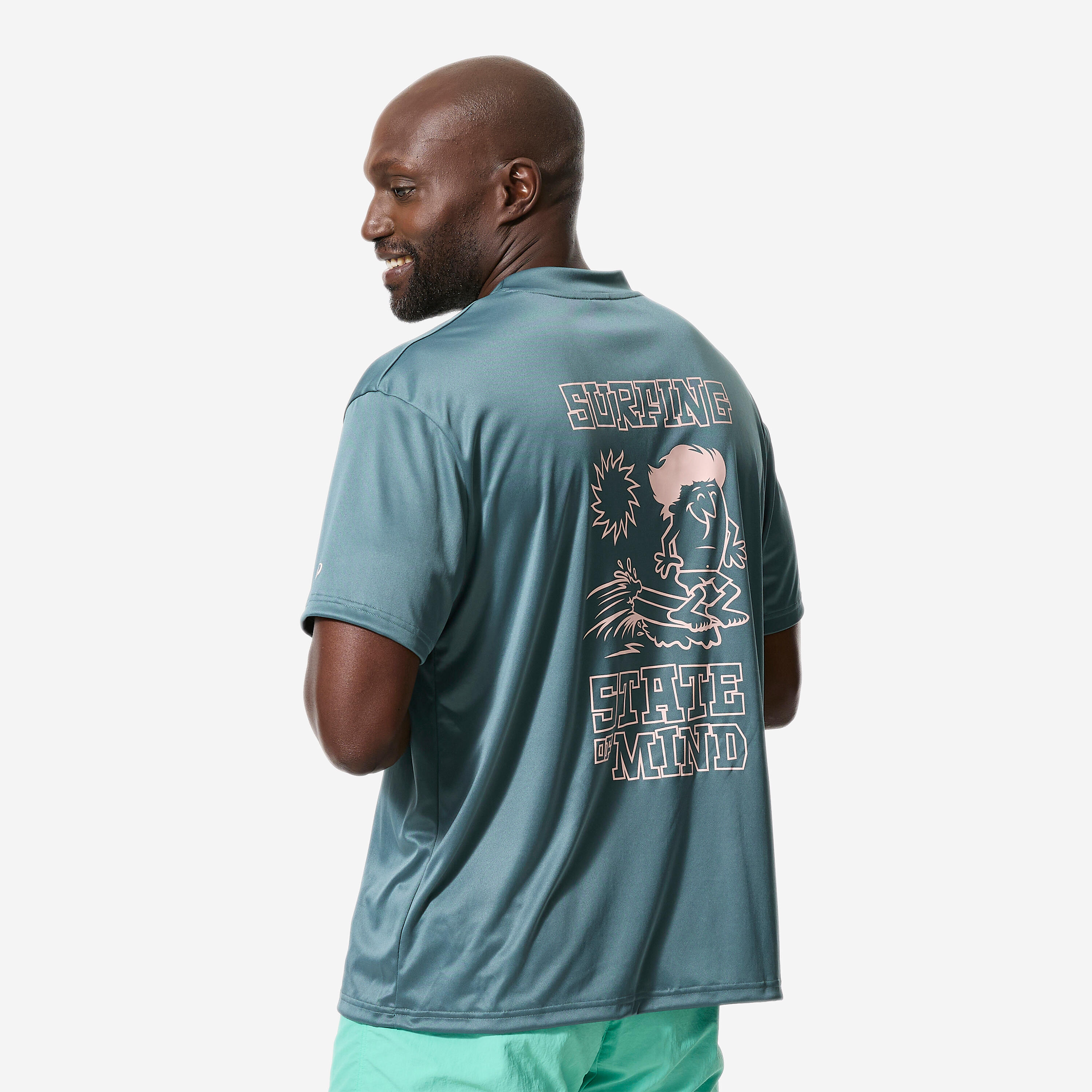 Koszulka UV surfingowa męska Decathlon Water T-shirt krótki rękaw