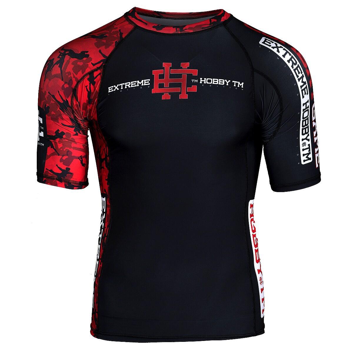 Koszulka Męska Rashguard MMA na Siłownię EXTREME HOBBY RED WARRIOR