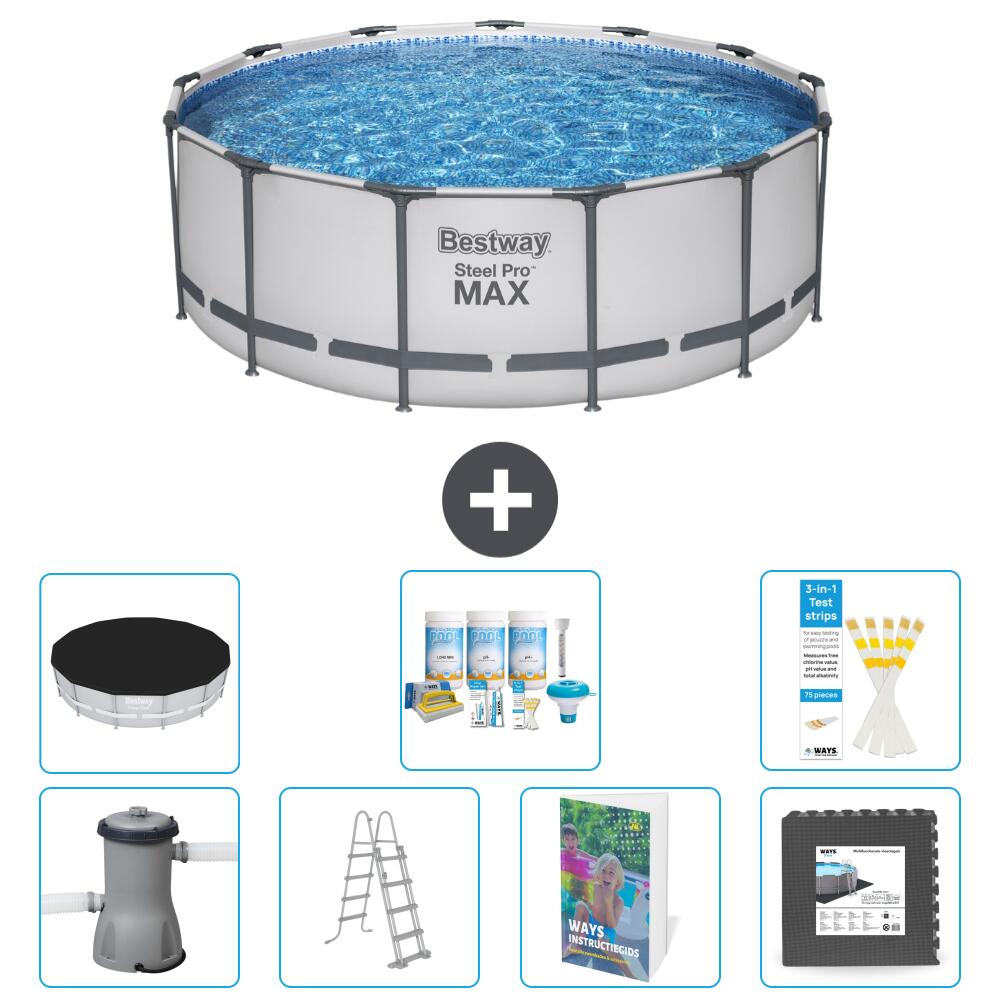 BESTWAY Basen Steel Pro MAX Okrągły - 427x84 cm - 8-częściowy S581