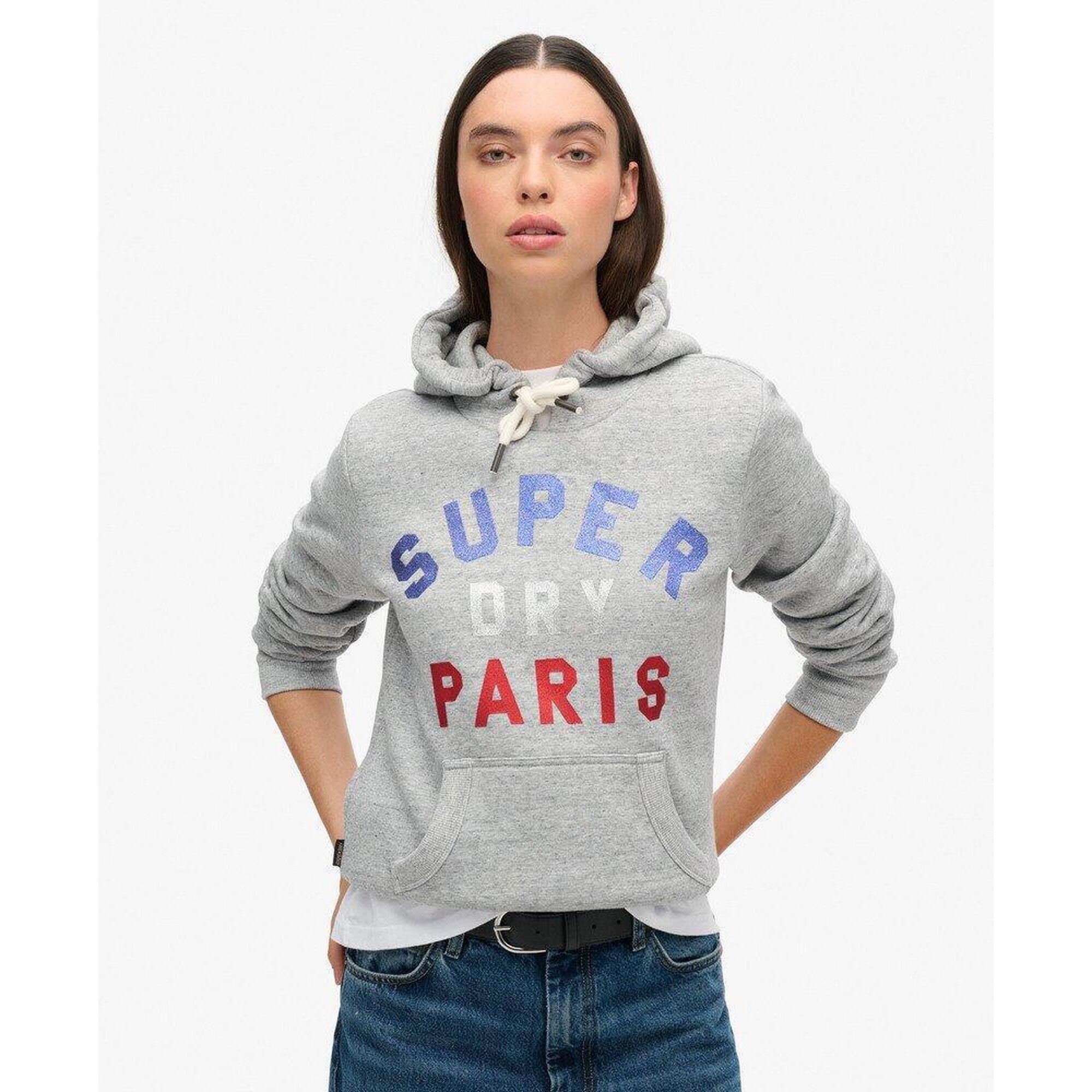 Bluza z kapturem z błyszczącym logo graficznym