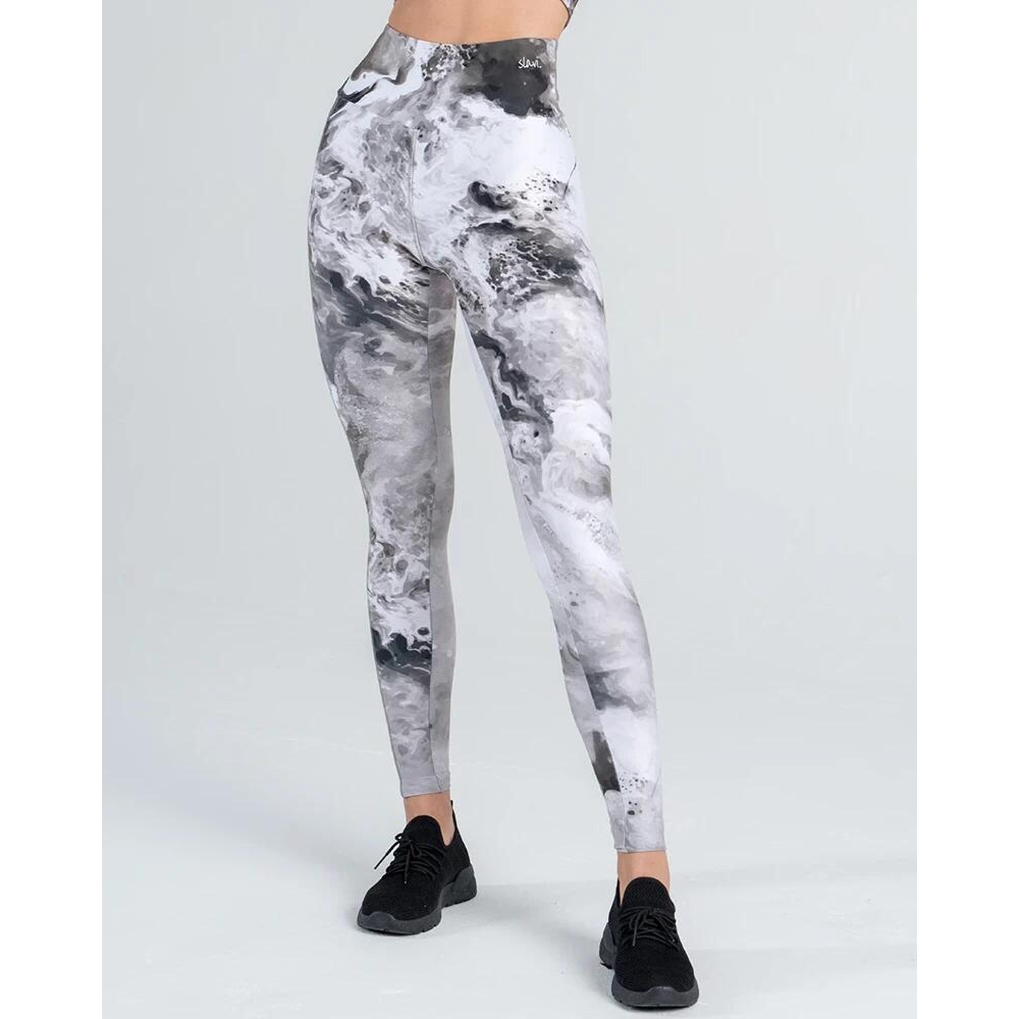 Legginsy sportowe damskie z wysokim stanem z kieszenią Smoke Shadow