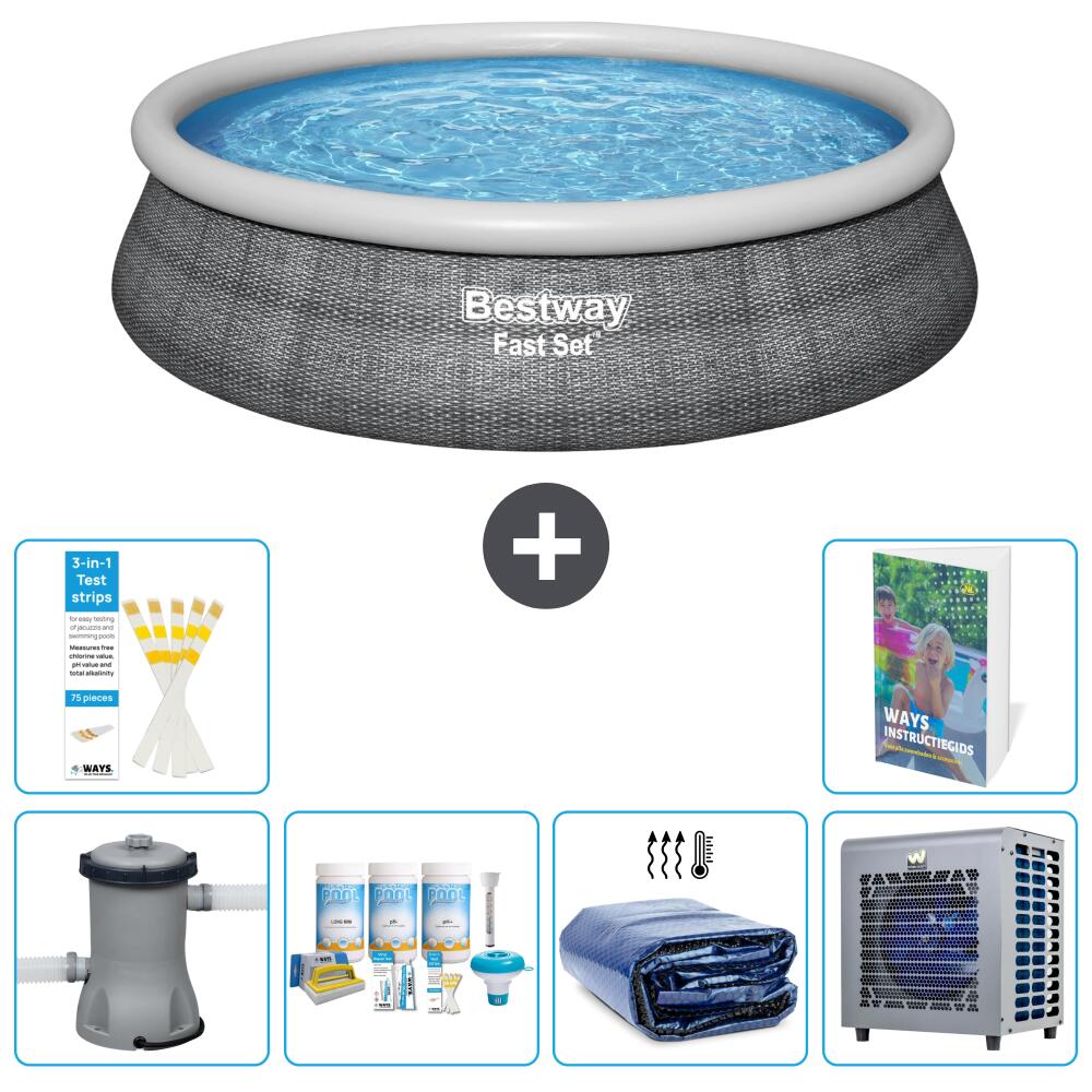 BESTWAY Basen Fast Set Okrągły - 457x84 cm - 7-częściowy S302