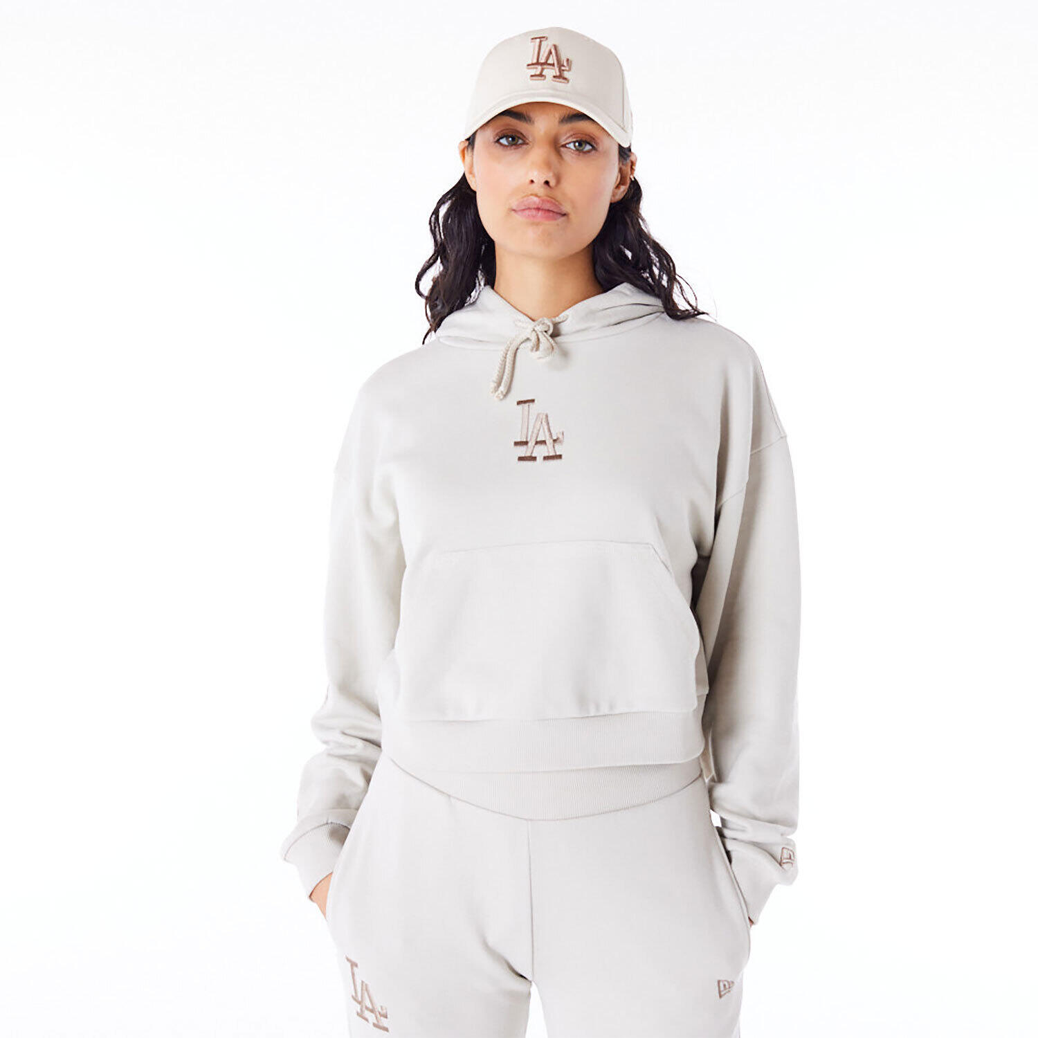 Damska bluza z kapturem crop Los Angeles Dodgers MLB