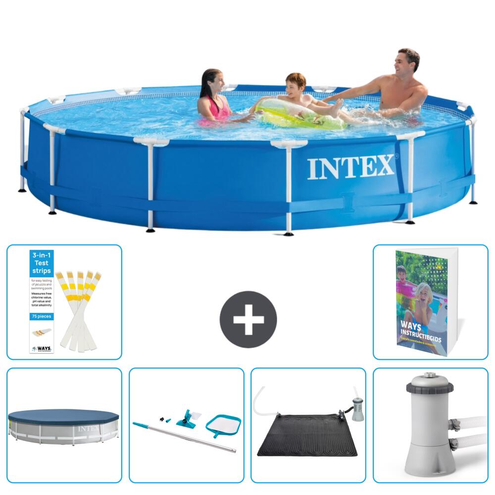 INTEX Basen ze stelażem Okrągły - 366x76 cm - 7-częściowy S67