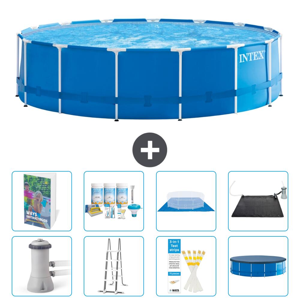 INTEX Basen ze stelażem Okrągły - 457x122 cm - 9-częściowy S632