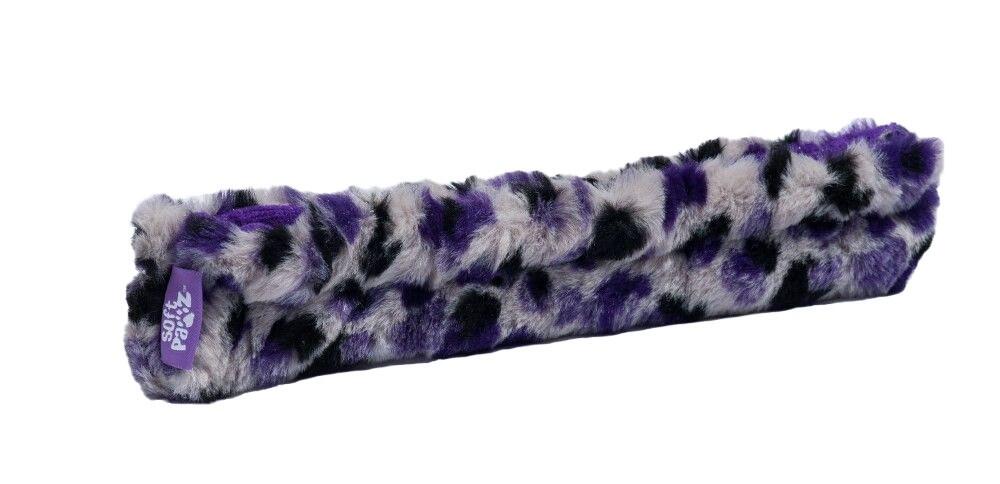 Buty do hokeja na lodzie/sztuczne futerko - fioletowy lampart