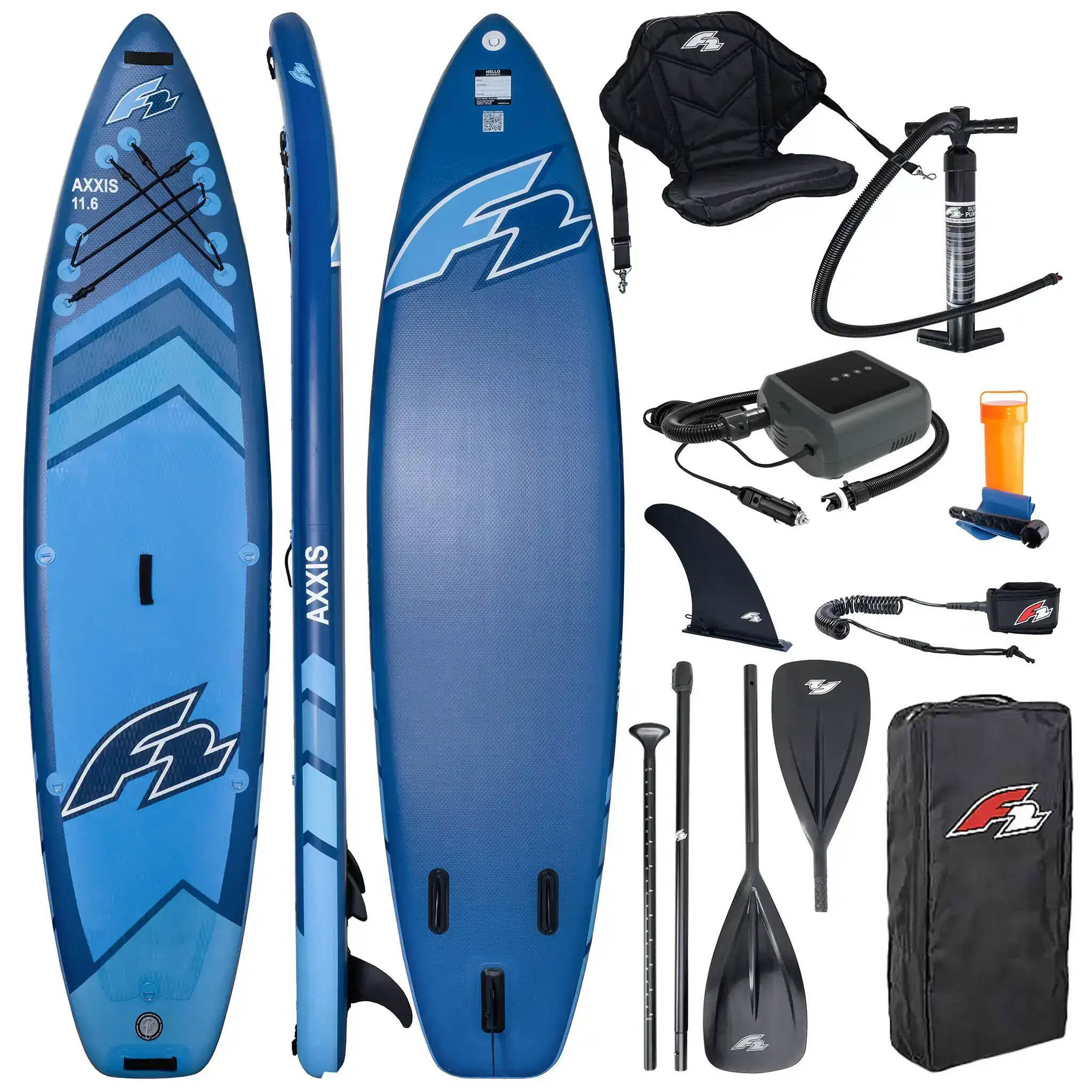 Deska pompowana SUP F2 Axxis 11'6 Navy Blue Combo + Pompka Elektryczna
