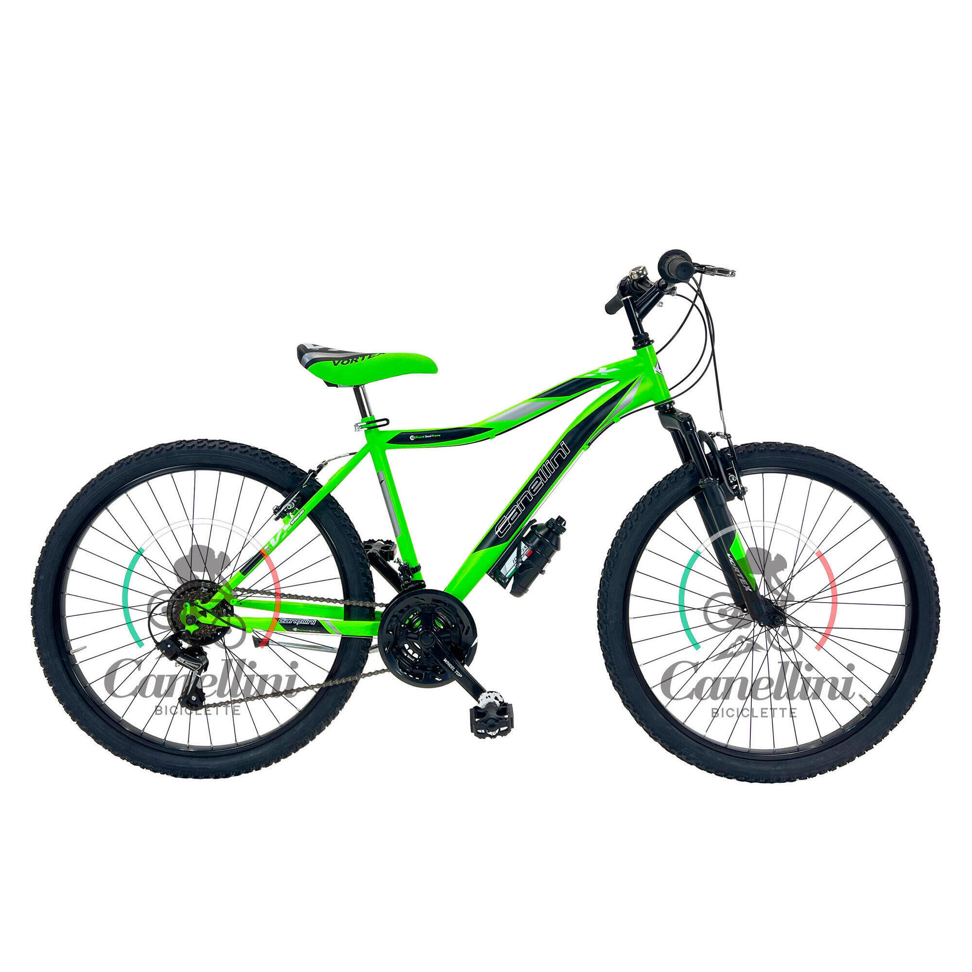 Rower Dziecięcy MTB Canellini VORTEX 26 - Zielony/Czarny