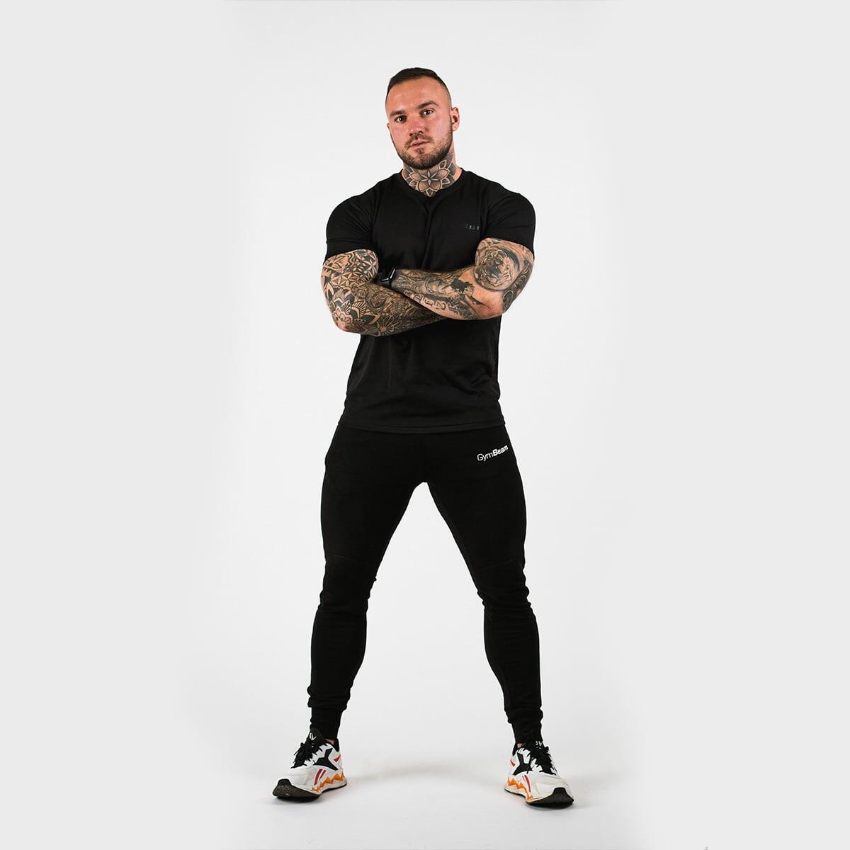 Koszulka męska fitness krótki rękaw czarna TRN