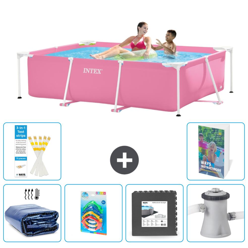 INTEX Basen ze stelażem Prostokątny - 220x150x60 cm - 7-częściowy S3