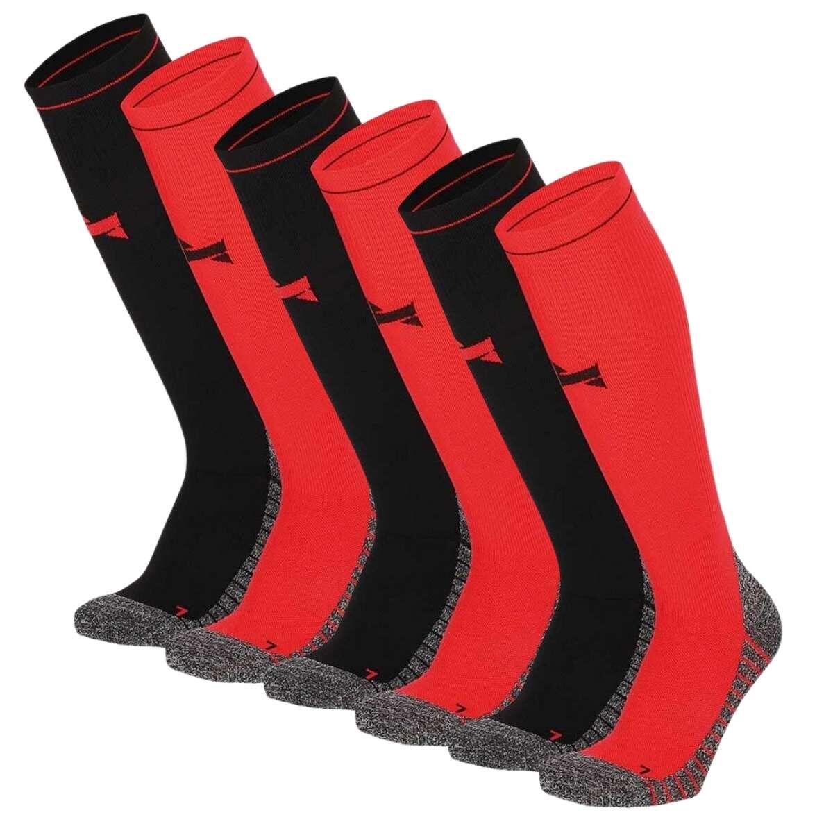 Skarpety kompresyjne do biegania Xtreme, 6 par, Multi Czerwony