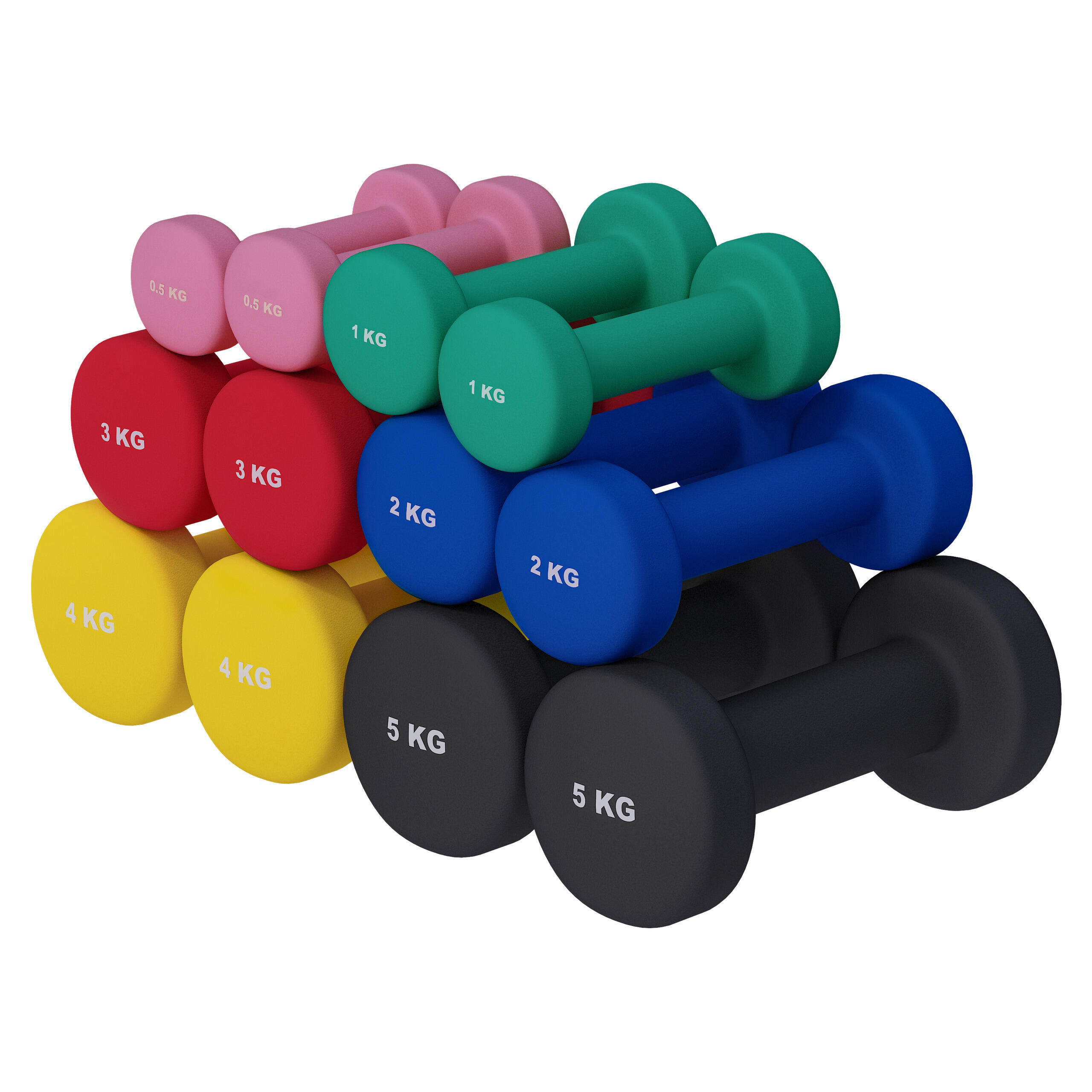 Zestaw hantle gimnastyczne - 12 szt 31 kg