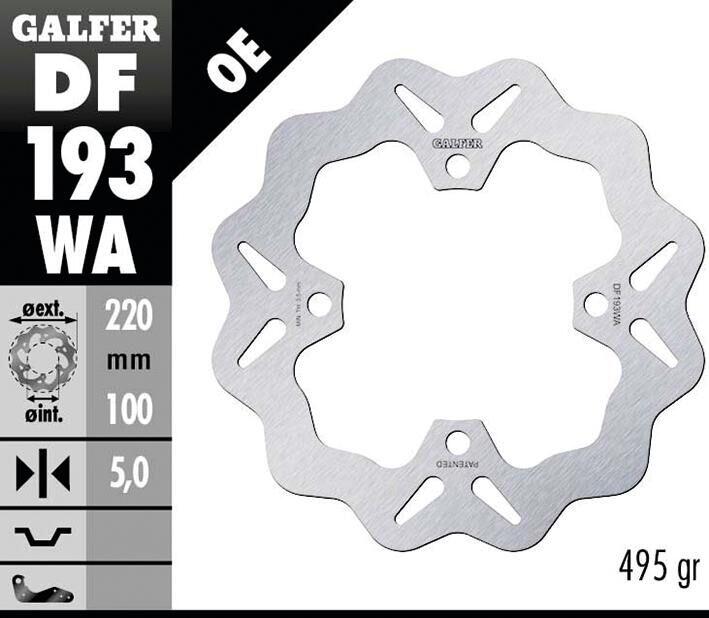 GALFER tarcza hamulcowa DF193 WA sztywna 220 mm 4-otw.