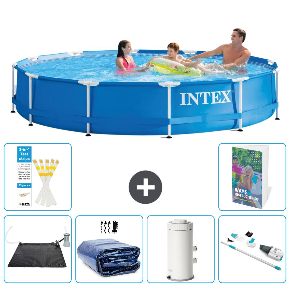 INTEX Basen ze stelażem Okrągły - 366x76 cm - 7-częściowy S78