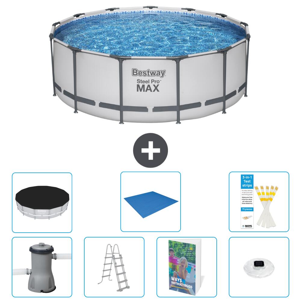 BESTWAY Basen Steel Pro MAX Okrągły - 427x84 cm - 8-częściowy S596