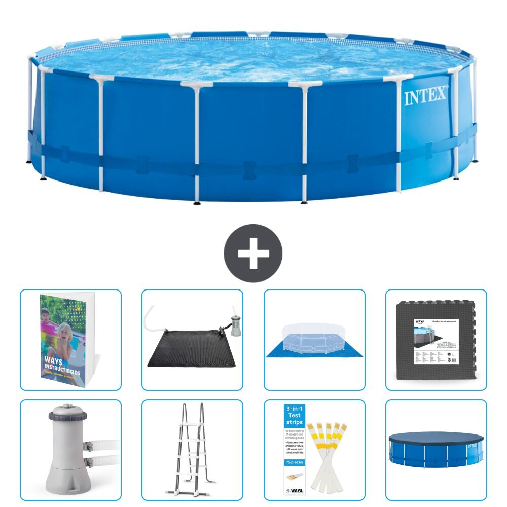 INTEX Basen ze stelażem Okrągły - 457x122 cm - 9-częściowy S543