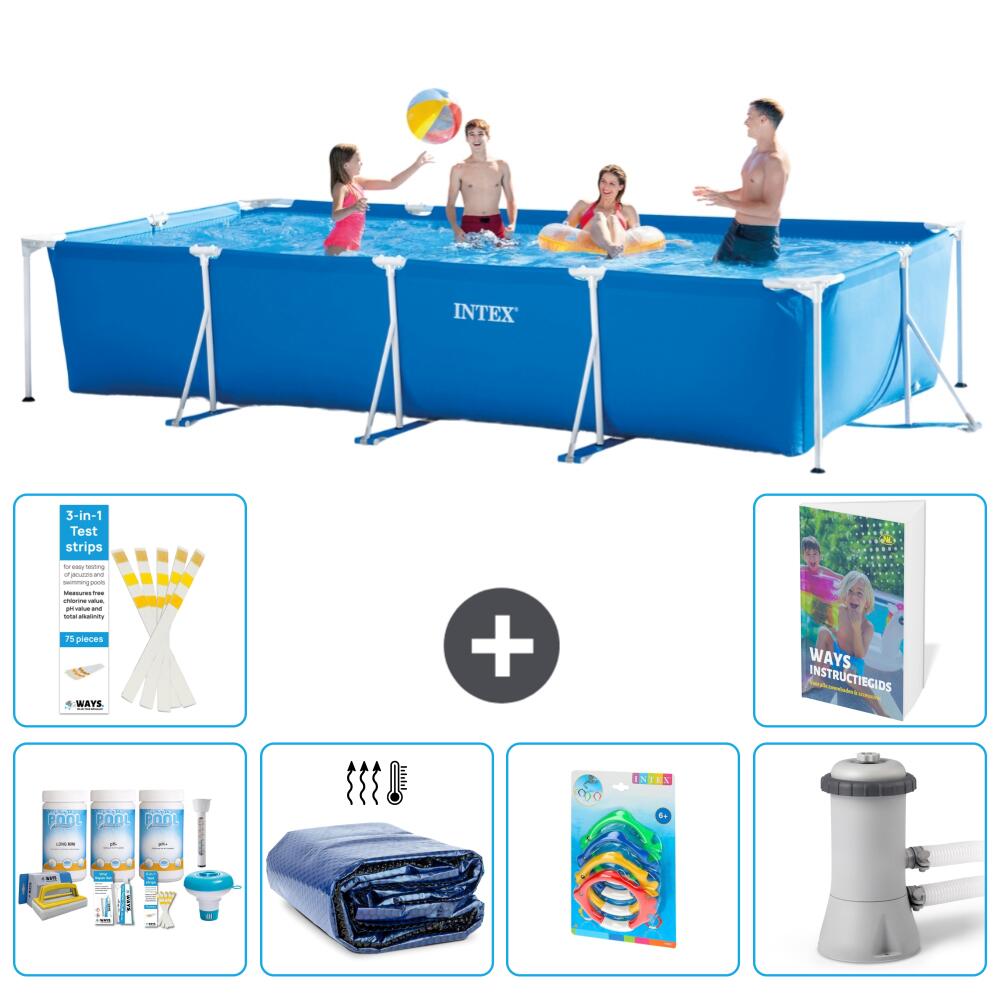 INTEX Basen ze stelażem Prostokątny - 450x220x84 cm - 7-częściowy S108