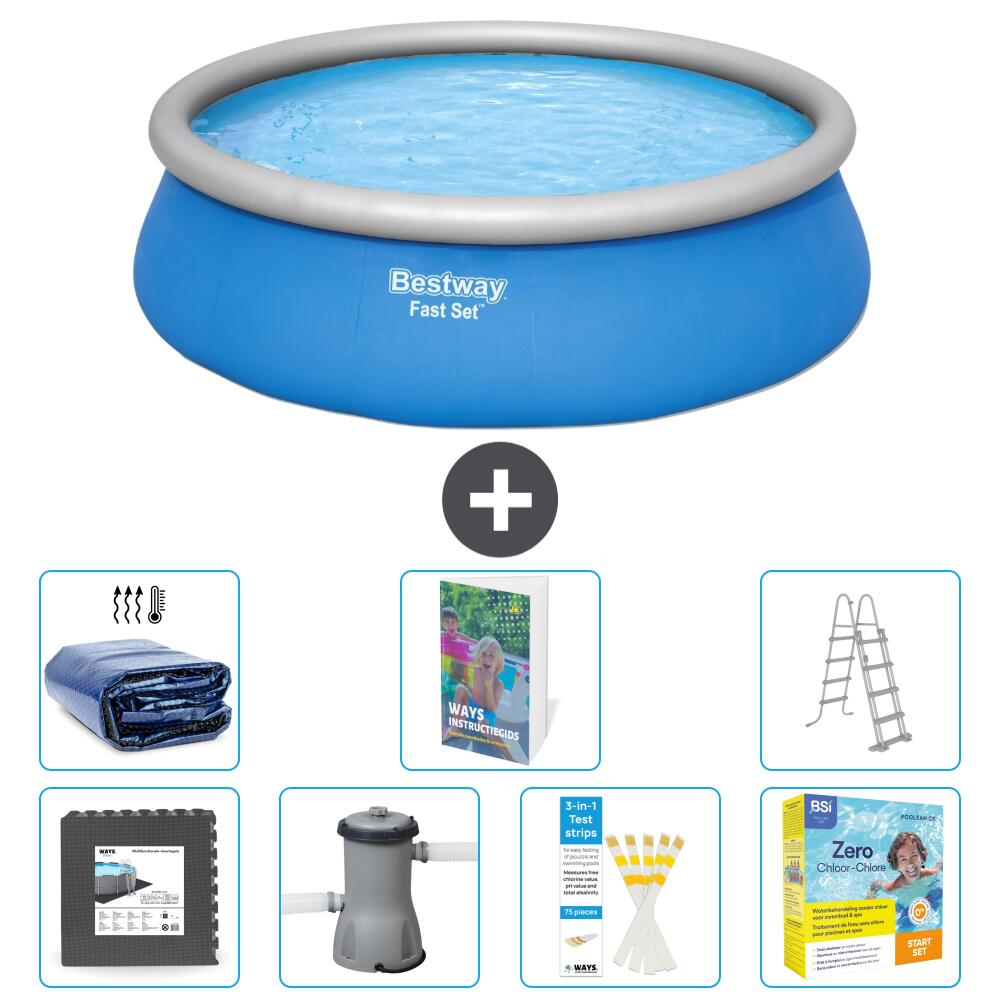 BESTWAY Basen Fast Set Okrągły - 457x122 cm - 8-częściowy S459