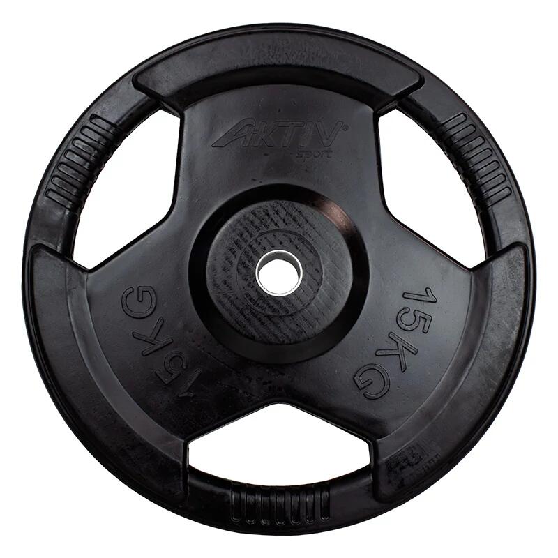 Talerz obciążeniowy Aktivsport gumowany 15 kg z otworem 31 mm