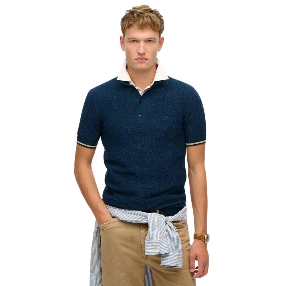 Polówka z teksturowanej siateczki Superdry