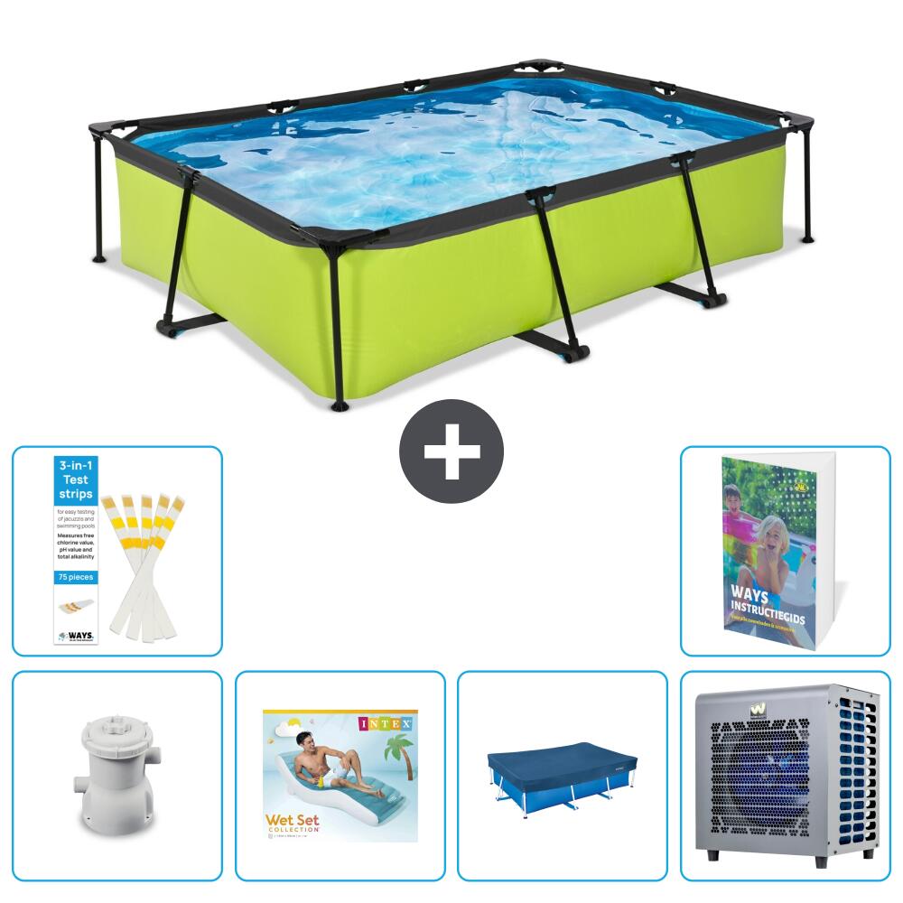 EXIT TOYS Basen Prostokątny - 300x200x65 cm - 7-częściowy S207