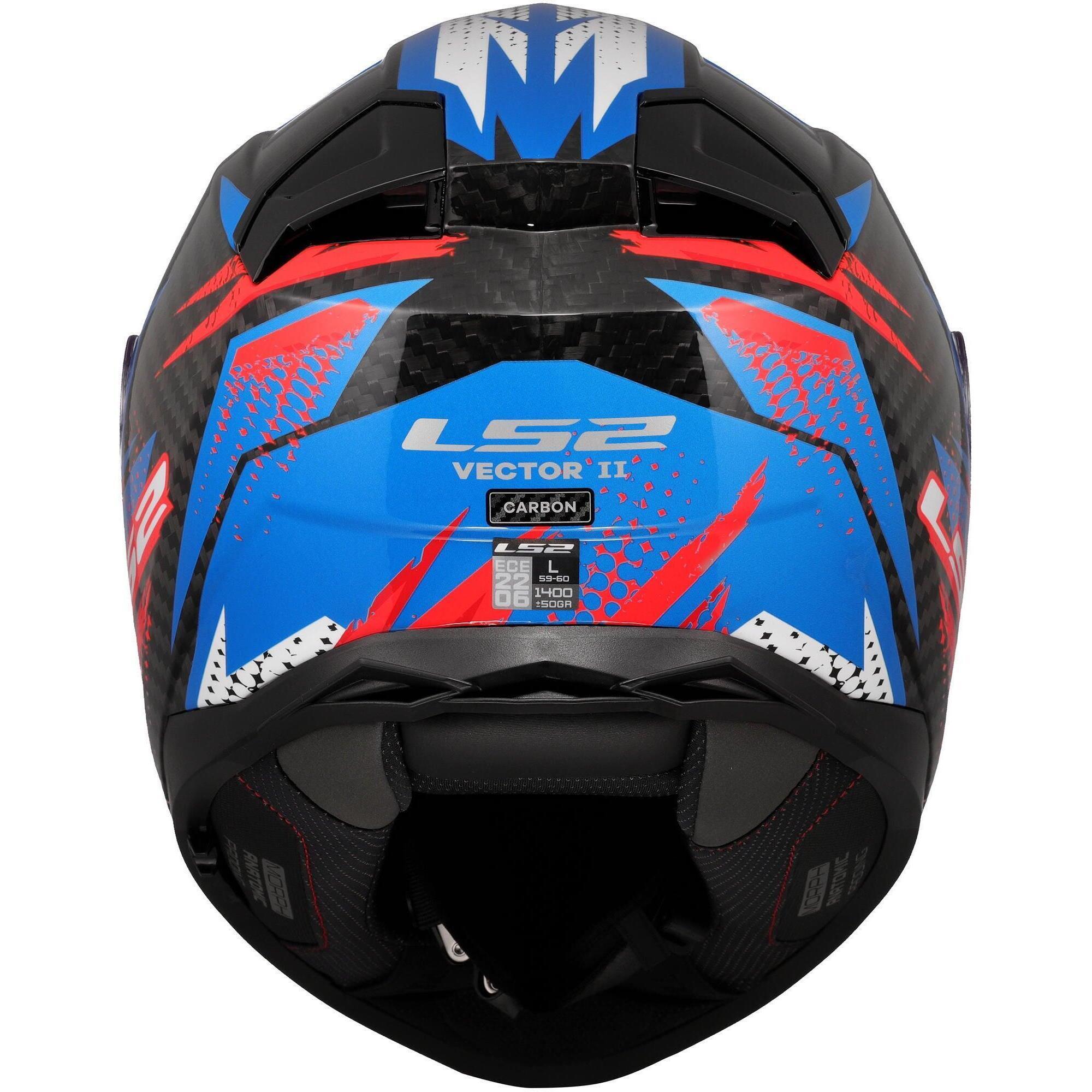 Kask integralny LS2 FF811 Vector II Carbon Tantic S niebieski/czerwony