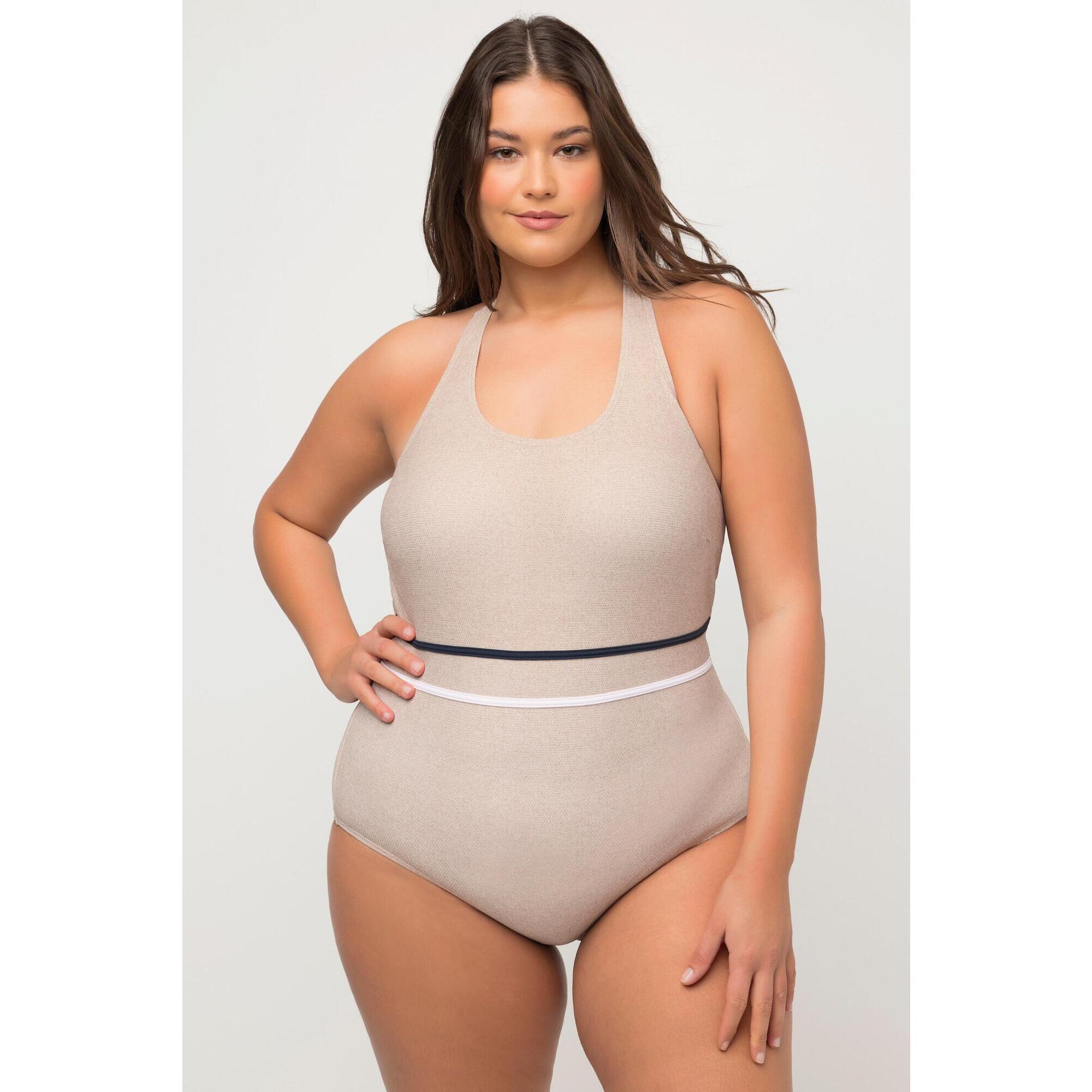 Damski Kostium kąpielowy imitacja juty usztywniane miseczki