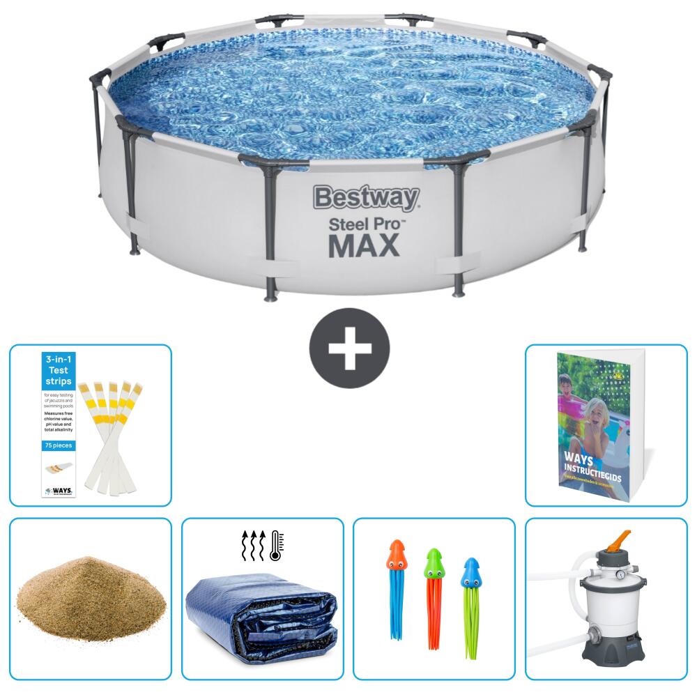 BESTWAY Basen Steel Pro MAX Okrągły - 305x76 cm - 7-częściowy S36