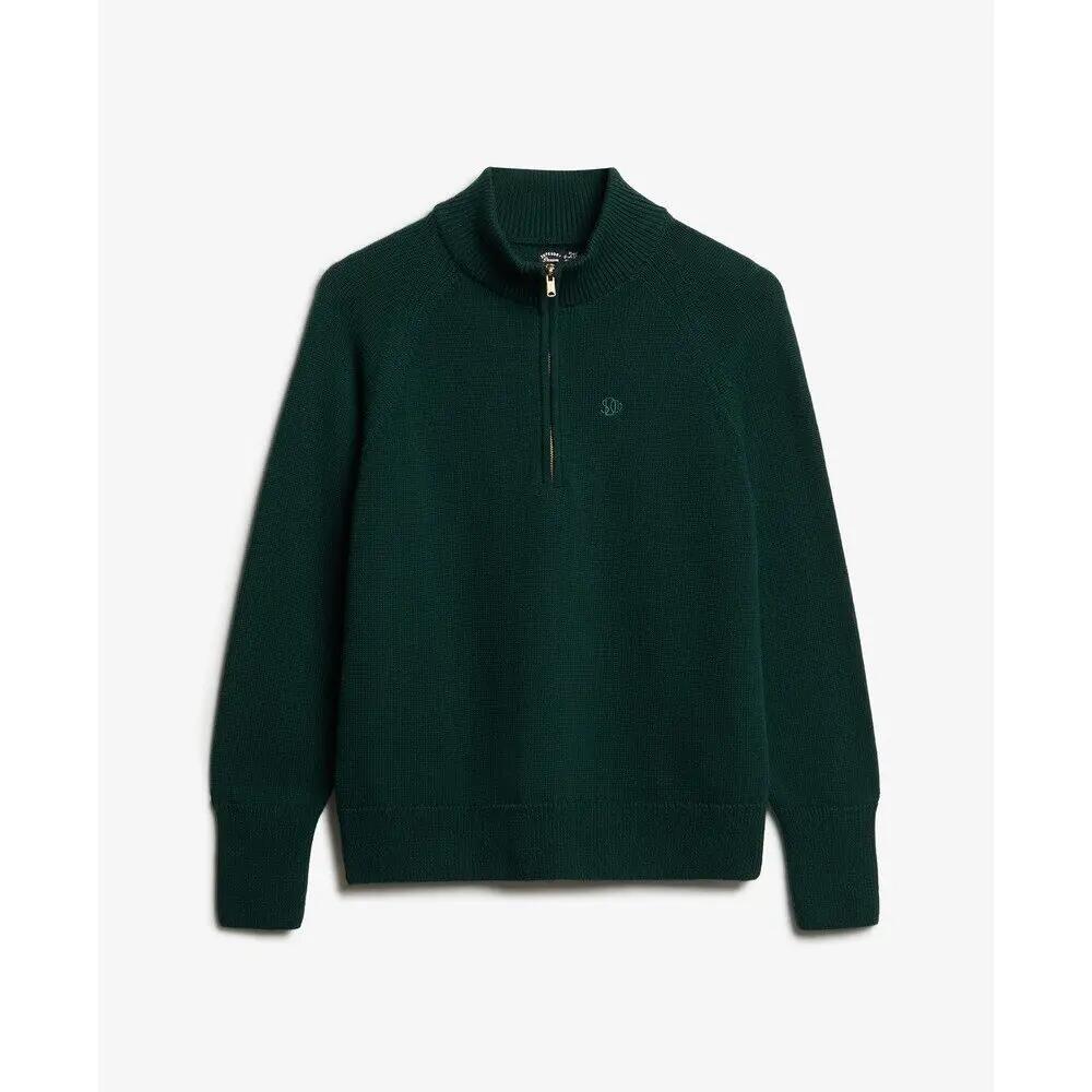 Klasyczny sweter z zamkiem przy szyi dla kobiet z bawełny Superdry