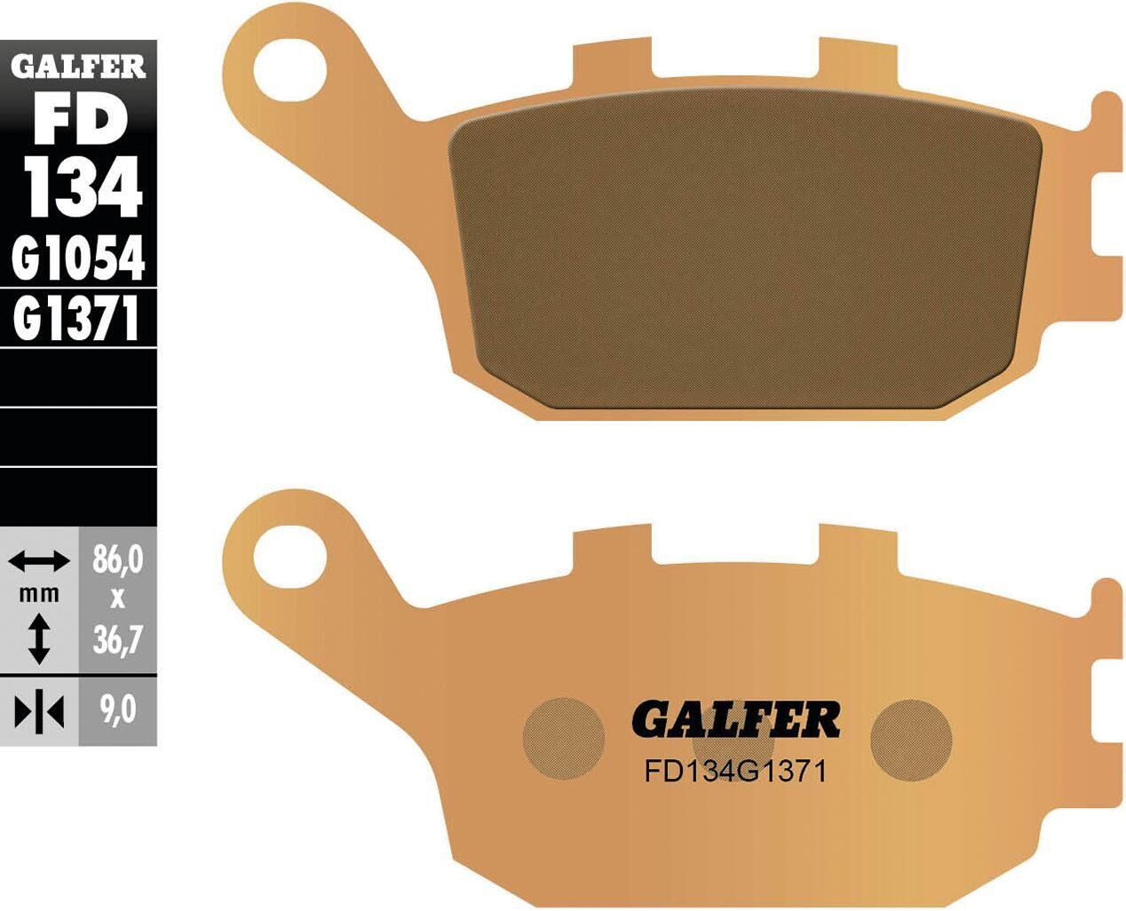 Klocki hamulcowe GALFER FD134 sinterowane (G1371) 86 x 36,7 x 9 mm