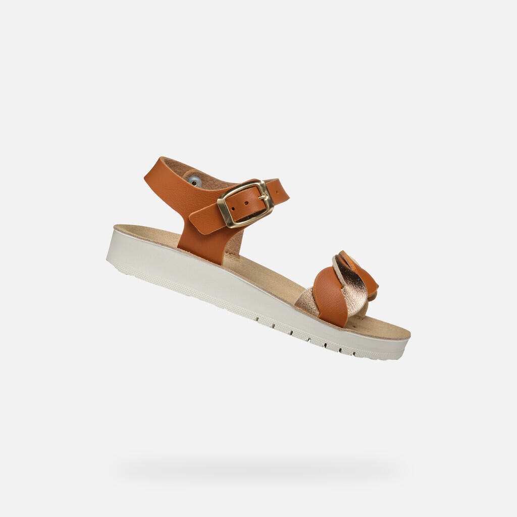 Sandały GEOX J SANDAL COSTAREI GI Brązowy
