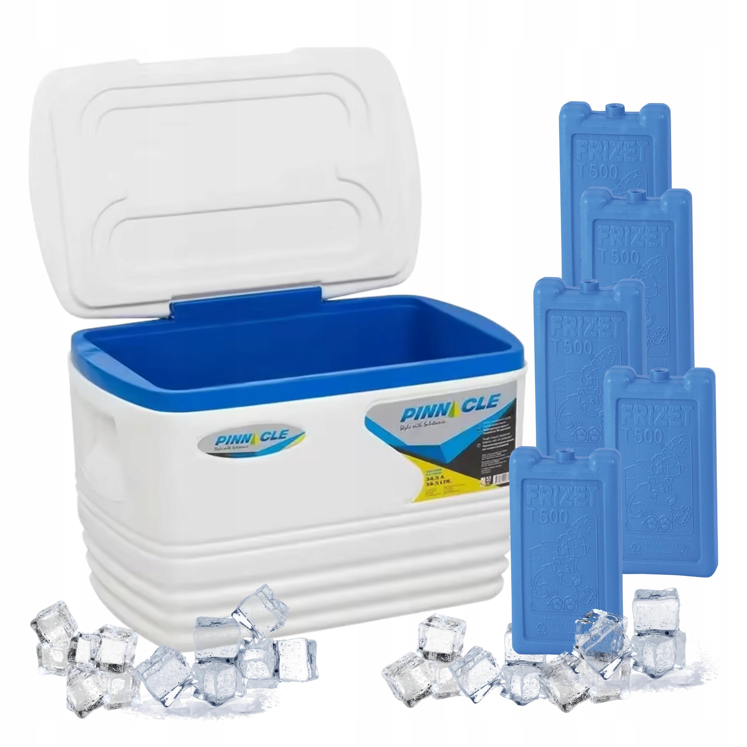Lodówka Turystyczna 34 5L Biała Pinnacle + 5 wkładów mrożących 500ml