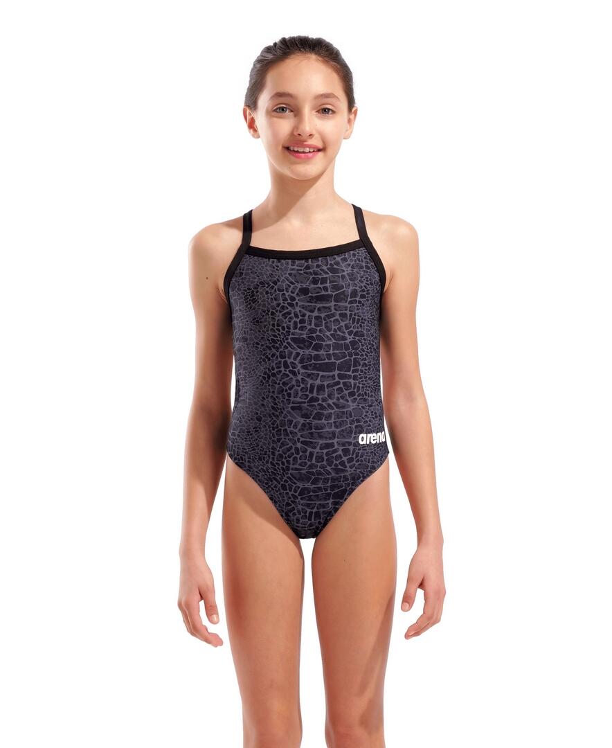 Strój Kąpielowy Dziewczęcy Arena Snakeskin Swimsuit Challengeback