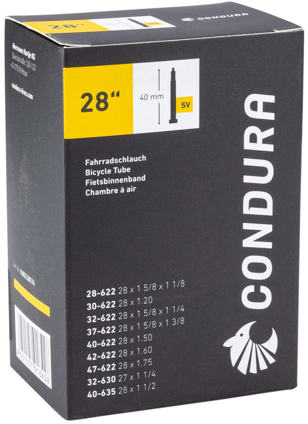 Wewnętrzna Dętka Condura 28 SV40 28/47-622/635