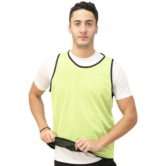 Kamizelka treningowa dwustronna unisex, czarno-żółta fluorescencyjna