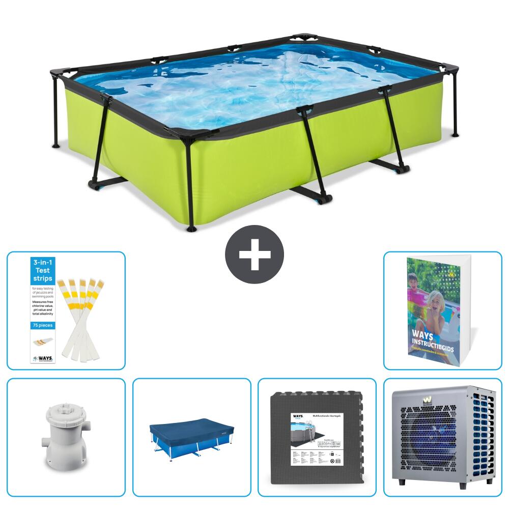 EXIT TOYS Basen Prostokątny - 300x200x65 cm - 7-częściowy S330