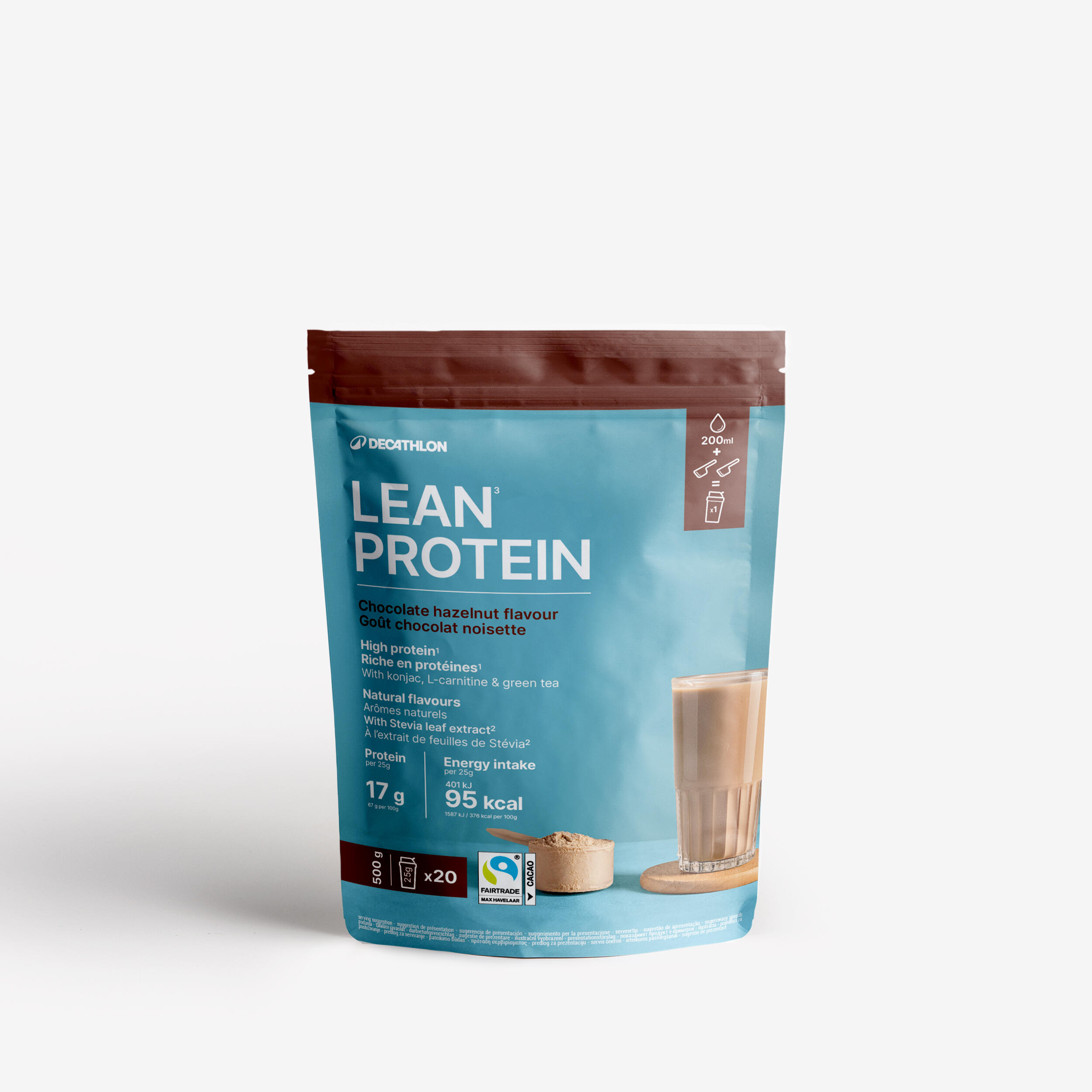 Białko w proszku o niskiej zawartości tłuszczu, Lean Protein 500 g, czekoladowe