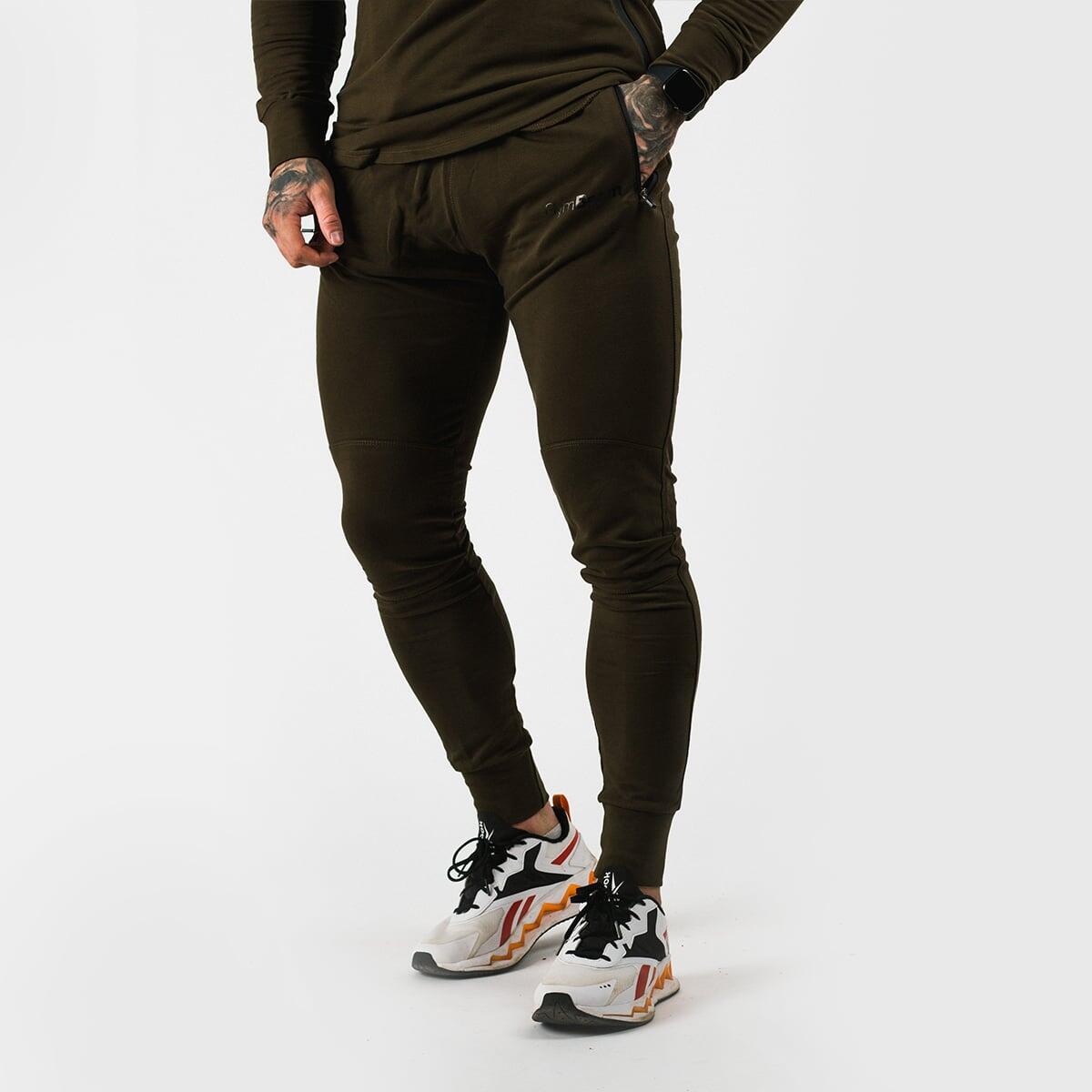 Spodnie męskie fitness slim zielone Urban