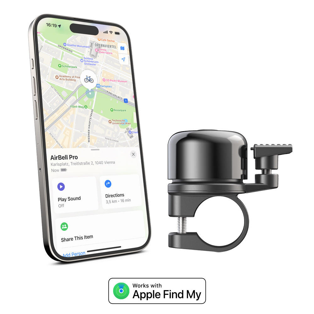 Inteligentny dzwonek rowerowy z Apple Find My - 22.2 mm