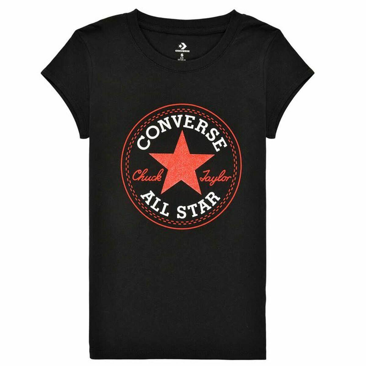 Koszulka z krótkim rękawem dla dzieci Converse Timeless Czarny