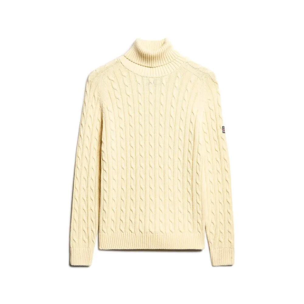 Sweter na plecionce z golfem damski Superdry