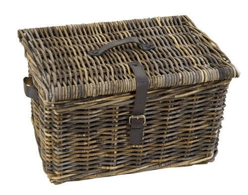Kosz rowerowy Dr Wicker V-Age XL z pokrywą 50x40x30 cm brązowy