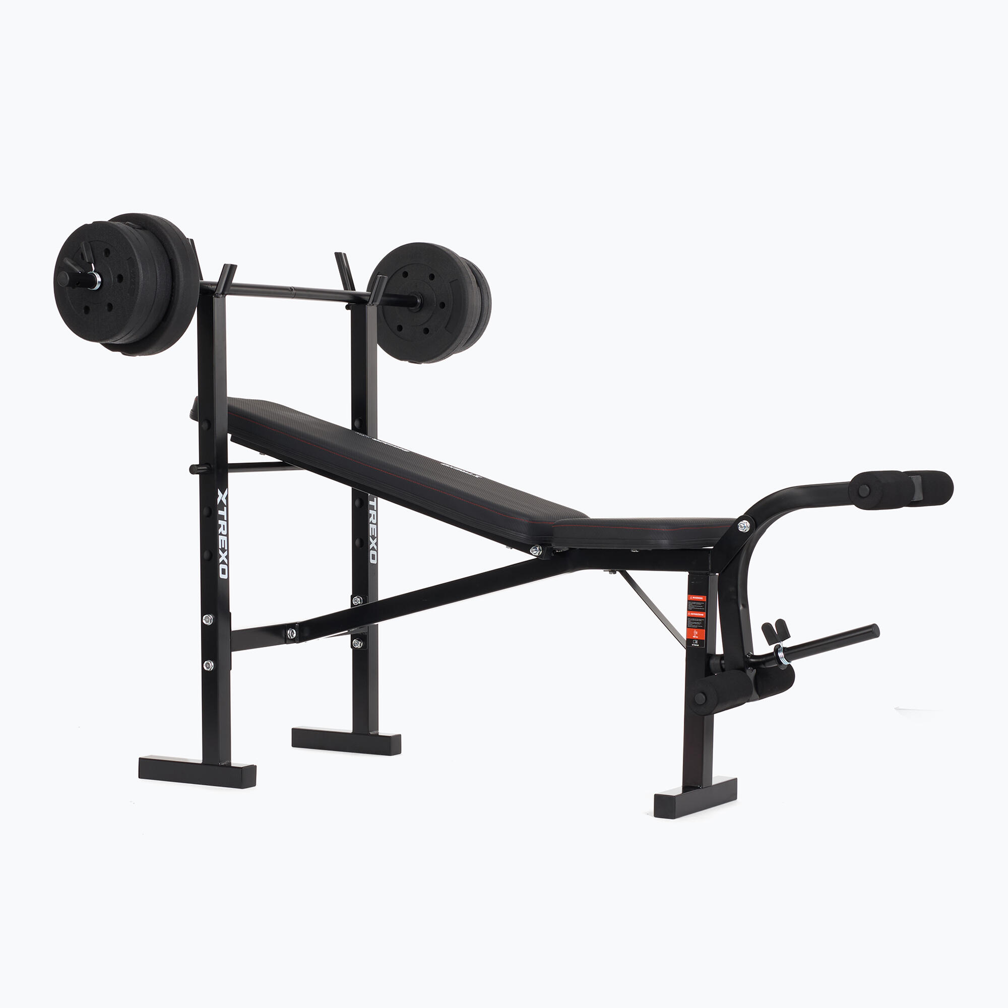 Ławka treningowa XTREXO BenchFit Lite ze stojakiem i sztangą