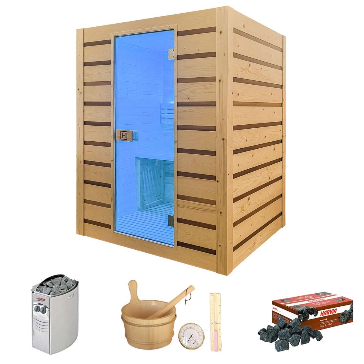 ECCOLO 2 miejsca–Tradycyjna sauna parowa, równomierne ciepło i szlachetne drewno