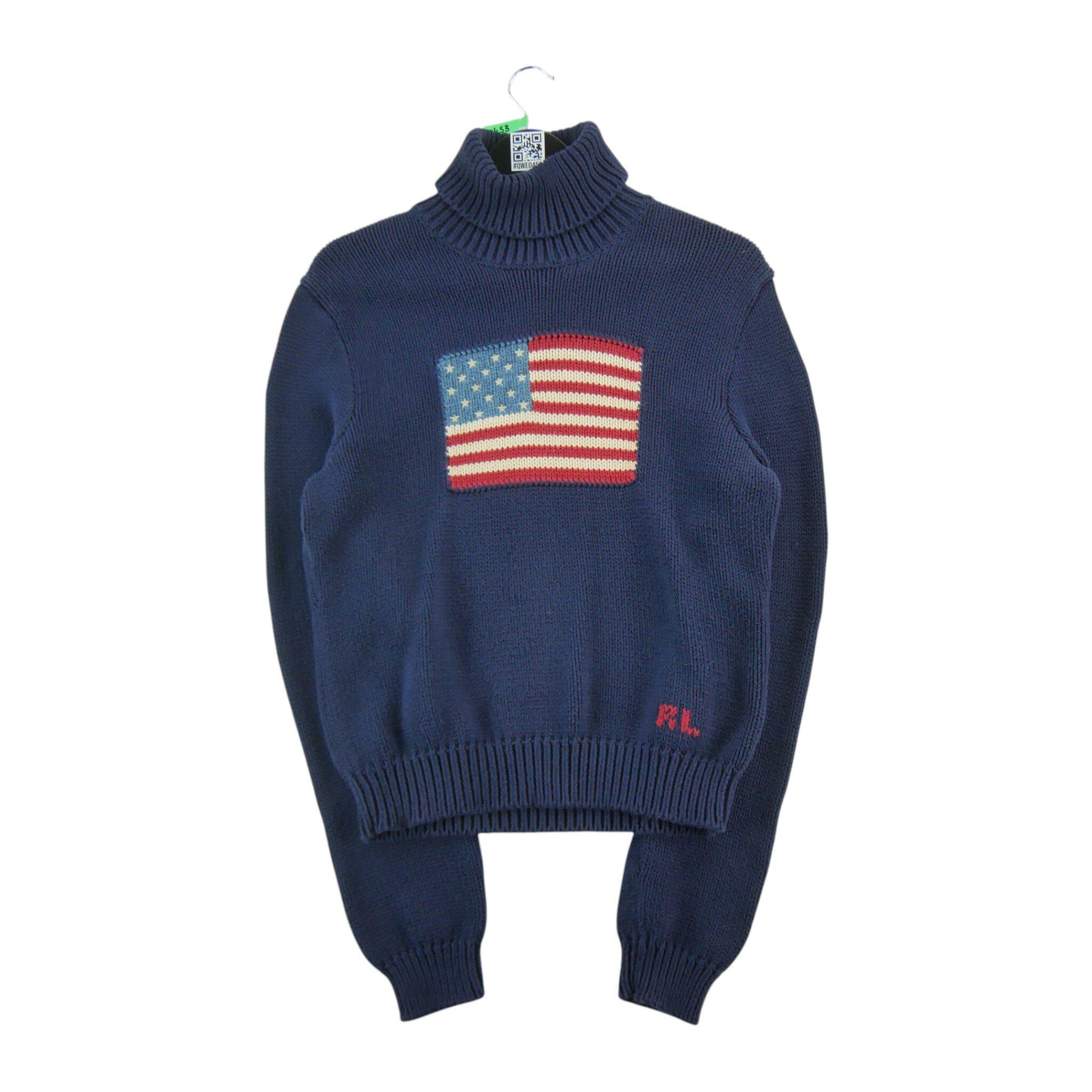 Second life - Damski sweter USA Flag RL Navy - Stan bardzo dobry