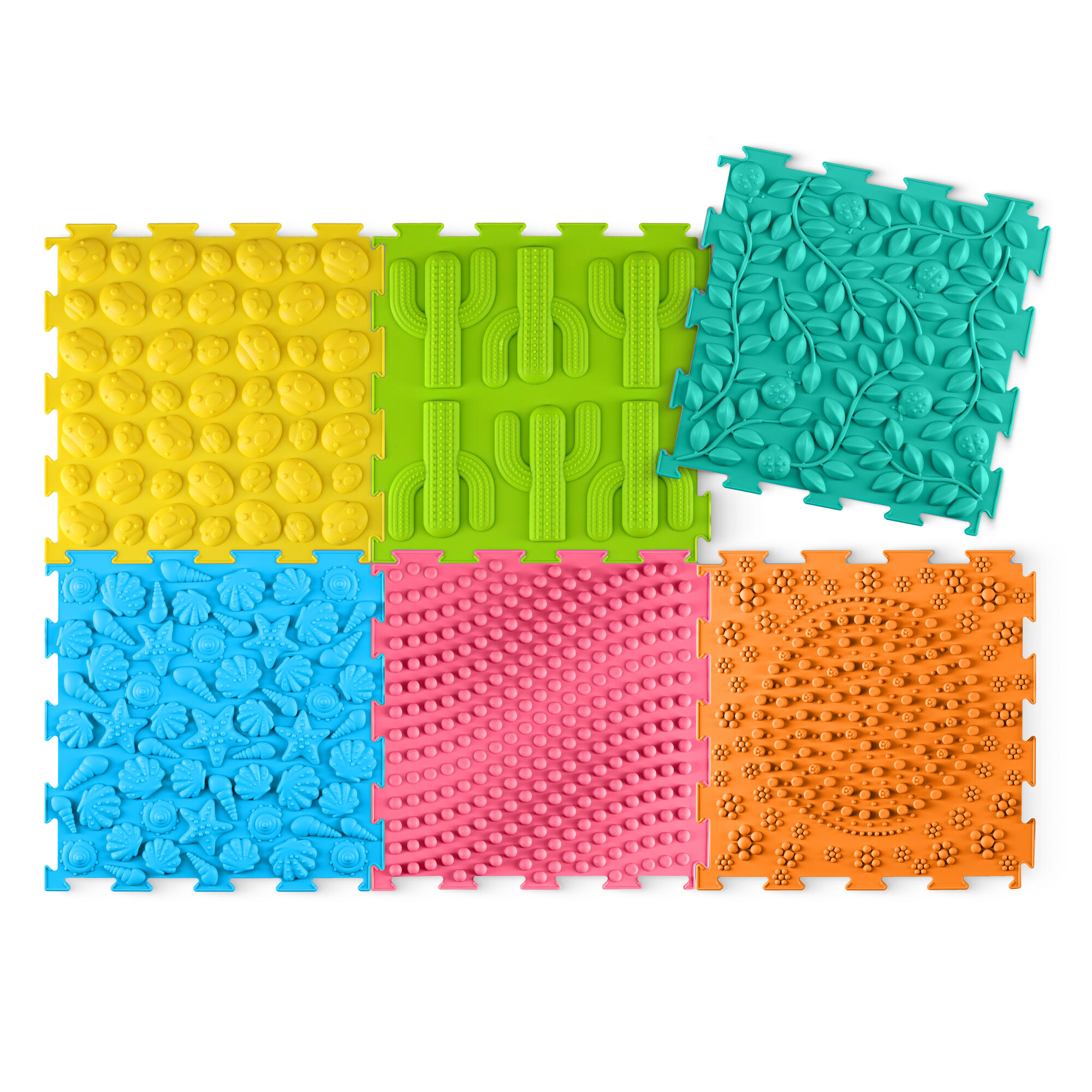 Ortopedyczna mata sensoryczna puzzle dla dzieci 4FIZJO 6 szt.