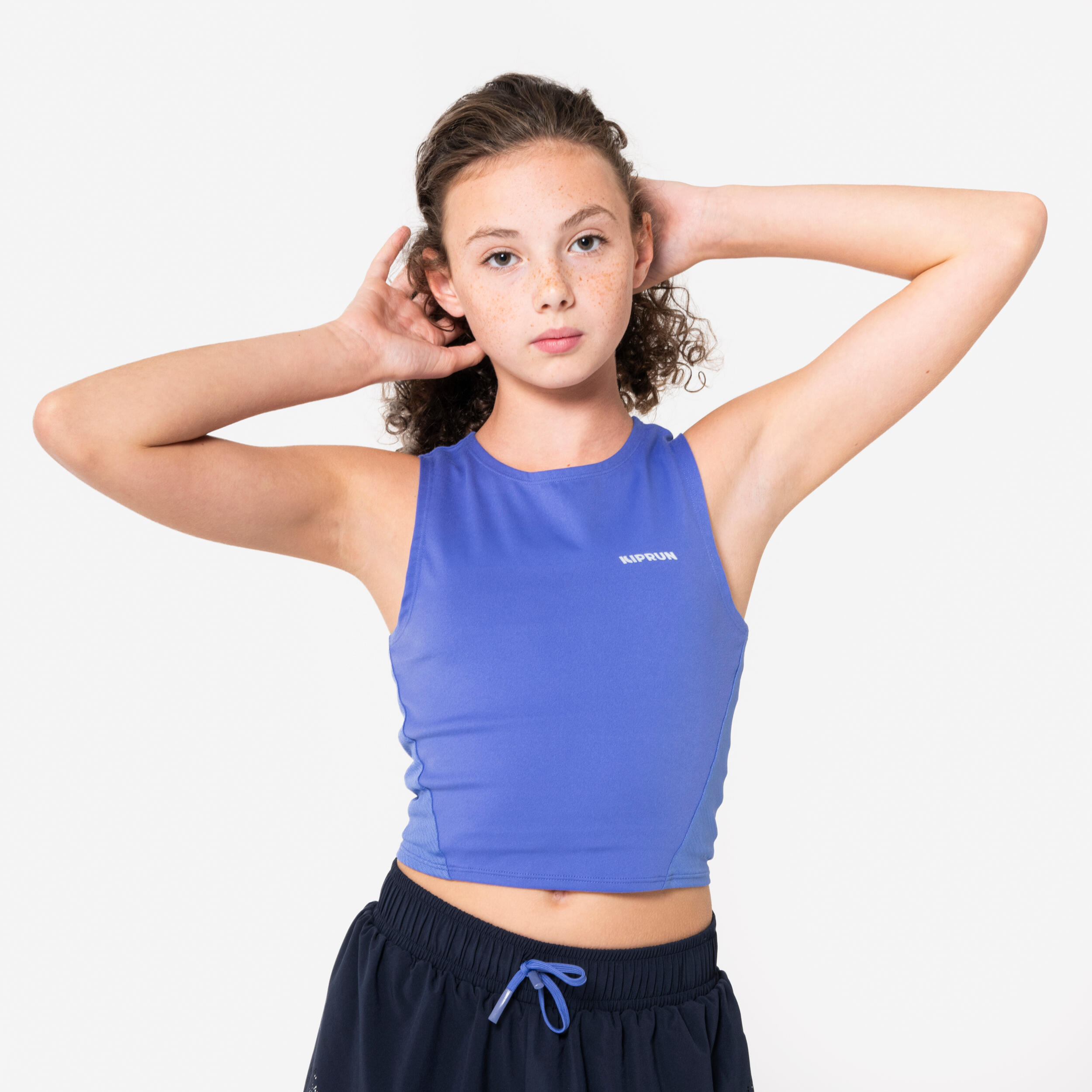 Koszulka do biegania bez rękawów dziecięca Kiprun 900 crop top